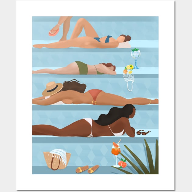 Poolside ladies Wall Art by Petras